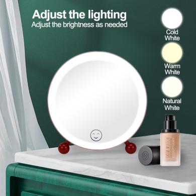 LED便携式储物梳妆镜触摸调节亮度