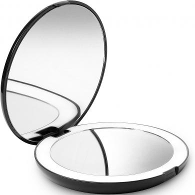 5倍便携式小型放大Led镜双面口袋Led化妆镜